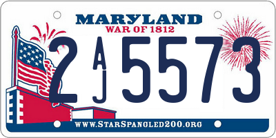 MD license plate 2AJ5573