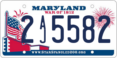 MD license plate 2AJ5582