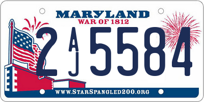 MD license plate 2AJ5584
