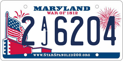MD license plate 2AJ6204