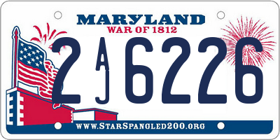 MD license plate 2AJ6226