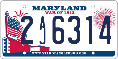 MD license plate 2AJ6314