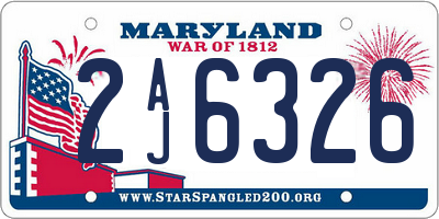 MD license plate 2AJ6326