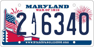 MD license plate 2AJ6340