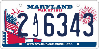 MD license plate 2AJ6343