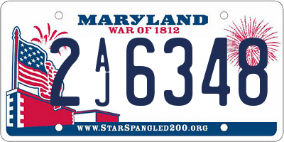 MD license plate 2AJ6348