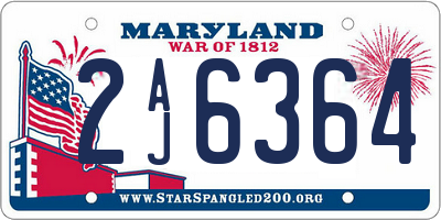 MD license plate 2AJ6364
