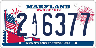 MD license plate 2AJ6377