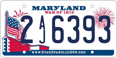 MD license plate 2AJ6393