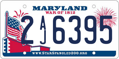 MD license plate 2AJ6395