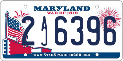MD license plate 2AJ6396