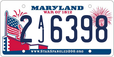 MD license plate 2AJ6398
