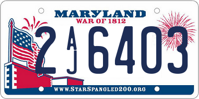 MD license plate 2AJ6403