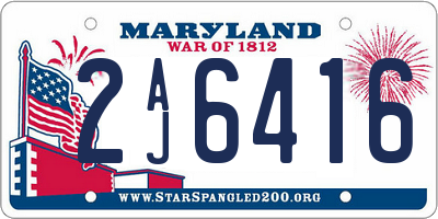 MD license plate 2AJ6416