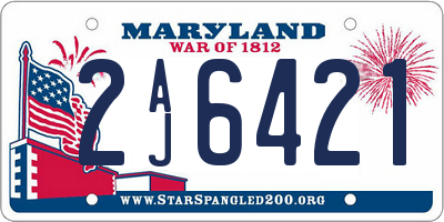 MD license plate 2AJ6421