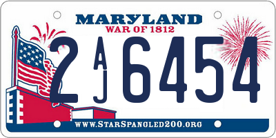 MD license plate 2AJ6454