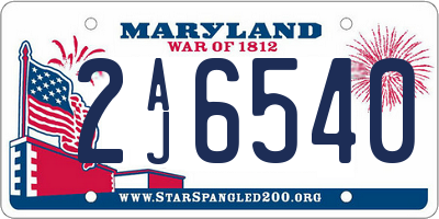 MD license plate 2AJ6540