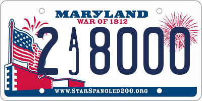 MD license plate 2AJ8000