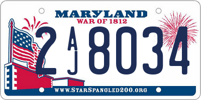 MD license plate 2AJ8034