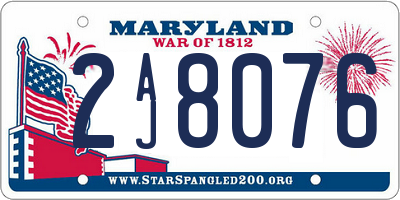 MD license plate 2AJ8076
