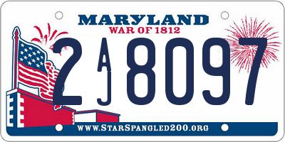 MD license plate 2AJ8097