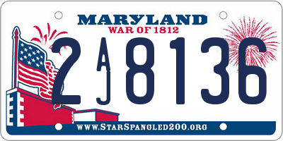 MD license plate 2AJ8136