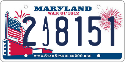MD license plate 2AJ8151