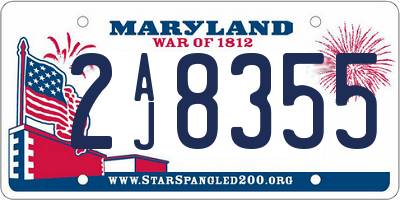MD license plate 2AJ8355