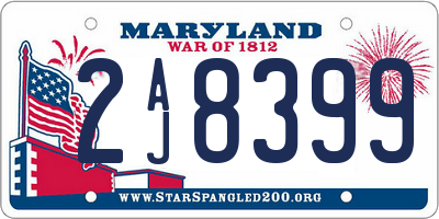MD license plate 2AJ8399