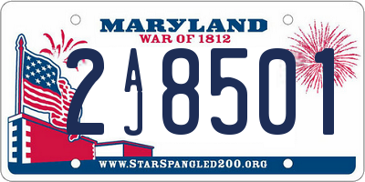 MD license plate 2AJ8501