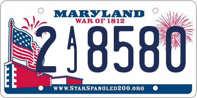 MD license plate 2AJ8580