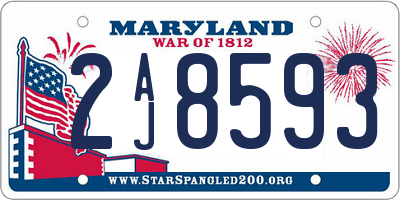 MD license plate 2AJ8593