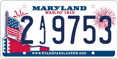 MD license plate 2AJ9753