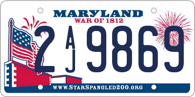 MD license plate 2AJ9869