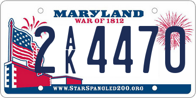 MD license plate 2AK4470