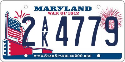 MD license plate 2AK4779