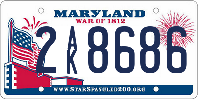 MD license plate 2AK8686