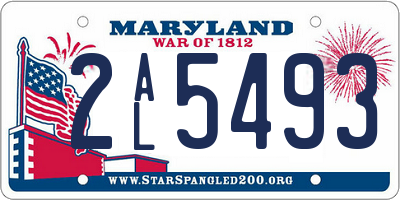 MD license plate 2AL5493