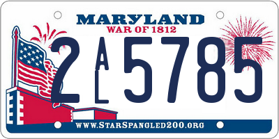 MD license plate 2AL5785