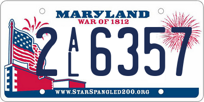 MD license plate 2AL6357