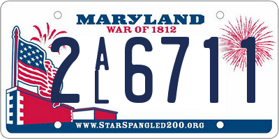 MD license plate 2AL6711
