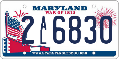 MD license plate 2AL6830