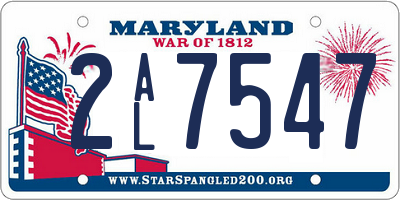 MD license plate 2AL7547