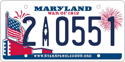 MD license plate 2AM0551