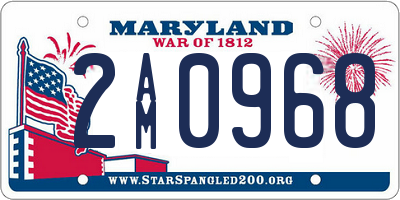 MD license plate 2AM0968