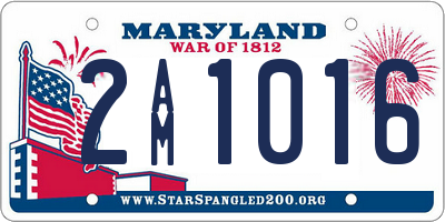 MD license plate 2AM1016