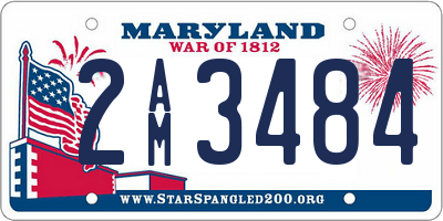 MD license plate 2AM3484