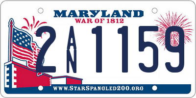 MD license plate 2AN1159