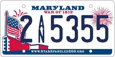 MD license plate 2AN5355