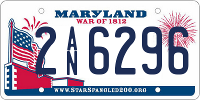 MD license plate 2AN6296